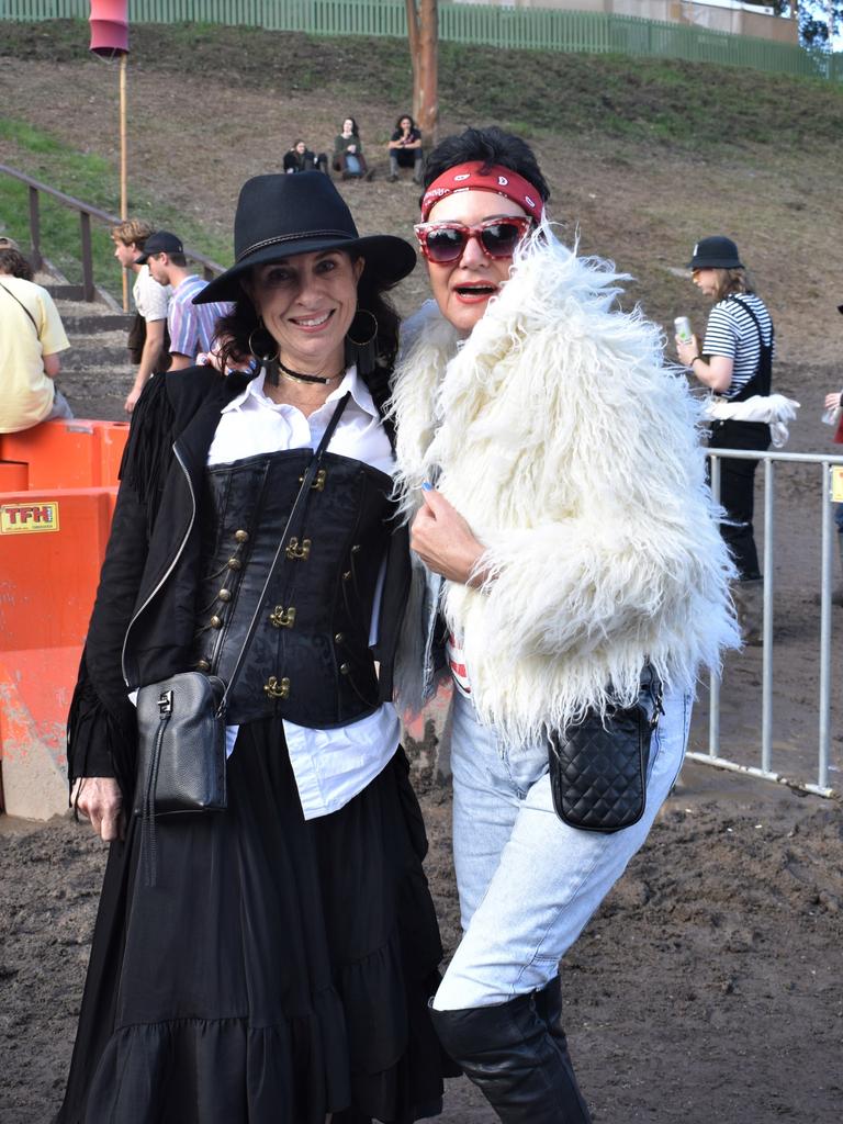 Karen Morris and Susie McWatt Forbes at Splendour in the Grass July 24,2022. Picture: Tessa Flemming