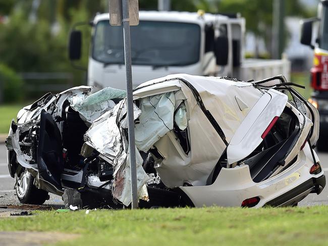 Four children are dead this morning after a crash at a Garbutt intersection, Townsville. The children are confirmed to be between the ages of 14 and 18-years-old, have died after their car crashed at the intersection of Duckworth St and Bayswater Rd at 4.30am. PICTURE: MATT TAYLOR.