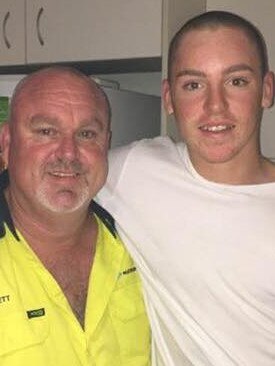 Jack Beasley with his dad Brett. Picture: Facebook