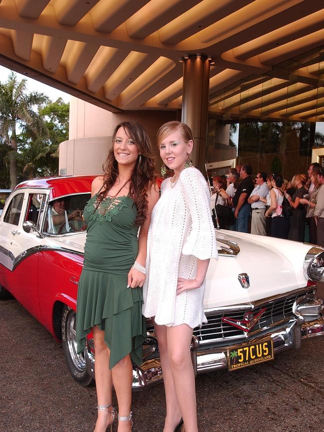 Palm Beach Currumbin High School formal at Conrad Jupiters Casino. Emily Harding and Pearly Collier-Paris. Reporter: Ben Dillaway