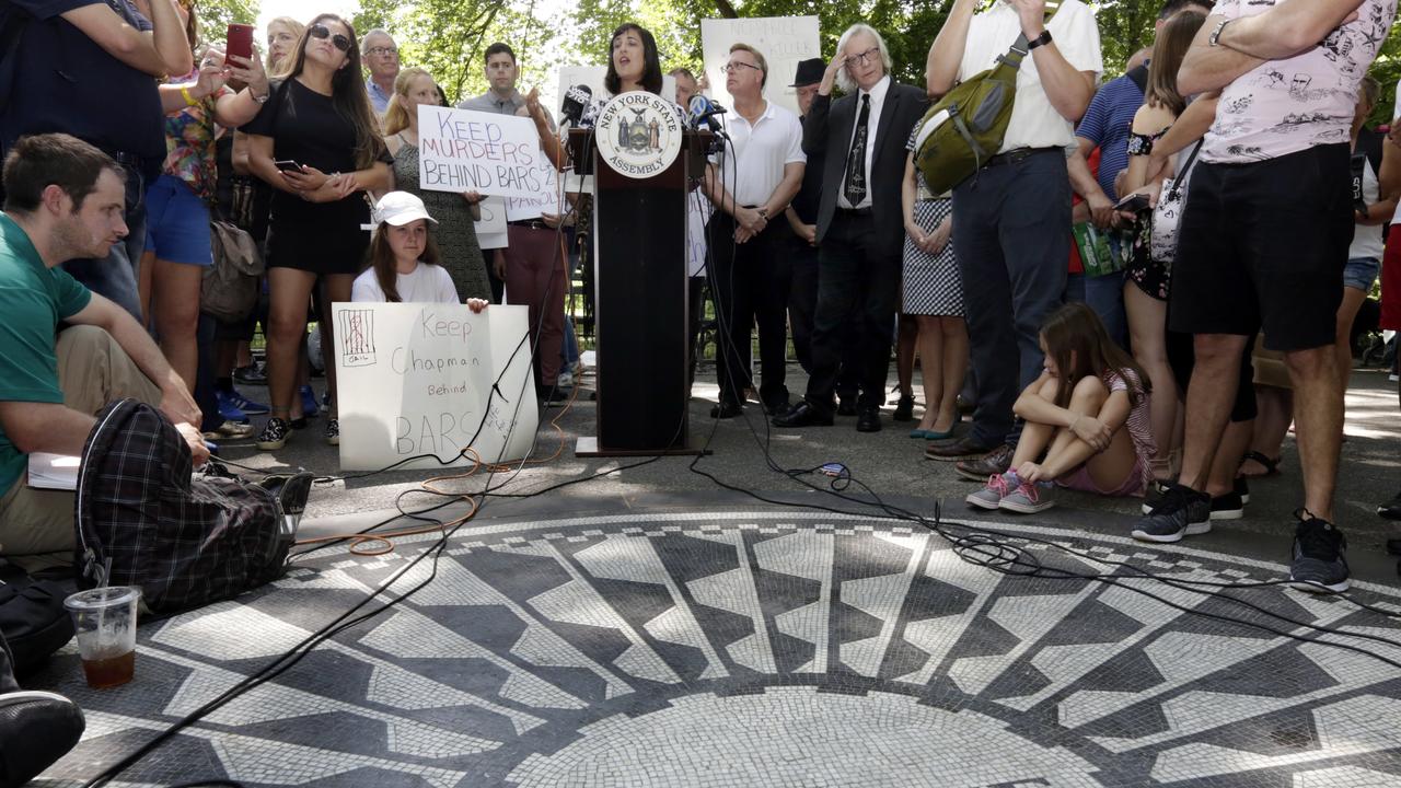 New York State Assemblywoman Nicole Malliotakis, a Beatles fan called for the parole board to deny Chapman’s appeal. Picture: AP Photo/Richard Drew