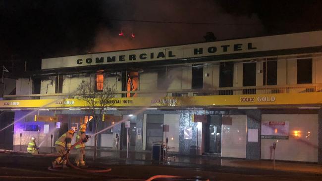 Police said they had no reason to believe the fire which destroyed Mary's Commercial Hotel was deliberately lit. Picture: File