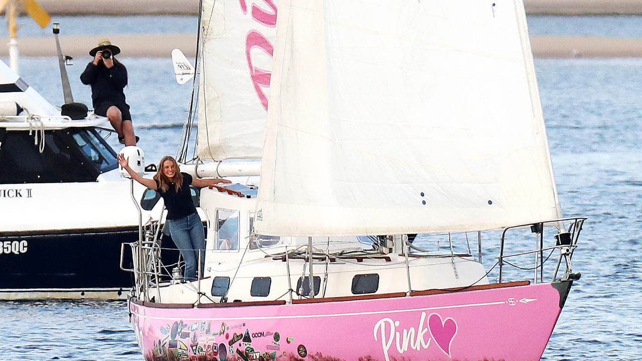 Filming of the Jessica Watson biopic True Spirit on the Broadwater. The film stars Teagan Croft who plays Jessica Watson (pictured). Picture: Nigel Hallett