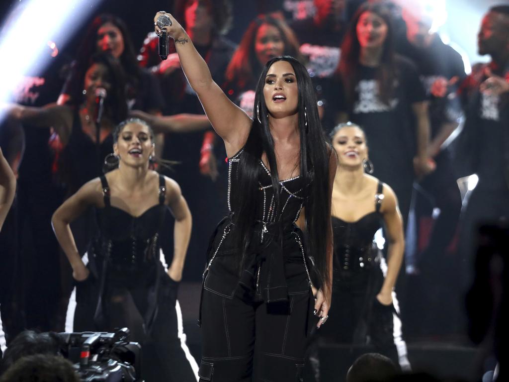 Demi Lovato performs onstage during the 2017 American Music Awards at Microsoft Theater on November 19, 2017 in Los Angeles, California. Picture: AP