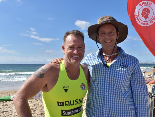 A reunion of mates with Guy Andrews and Hayden Smith at the Aussies on the Sunshine Coast. Picture: Matty Holdsworth