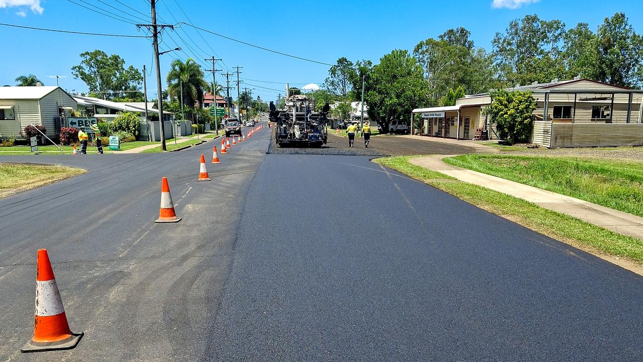 Asphalt resurfacing in Maryborough. Photo: Fraser Coast Regional Council