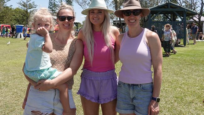 Zari and Beth Blair and Emma and Melissa Van Derwaal at the Bush 2 Beach Festival at Corindi Beach on December 11. Picture: Chris Knight