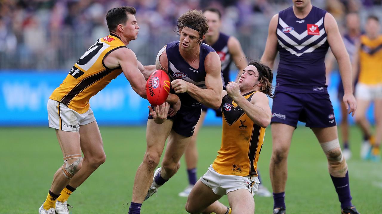 Nat Fyfe returns for the Dockers for the clash with Hawthorn. Picture: Will Russell