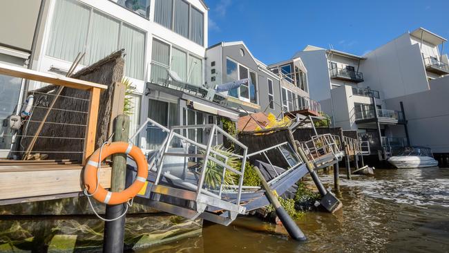 Two balconies have collapsed because of a crack in the sea wall in Patterson Lakes Picture Jay Town