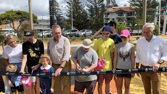 The ribbon was cut for the official opening of Livvi’s place at Goorimahbah Place of Stories. Picture: David Bonaddio