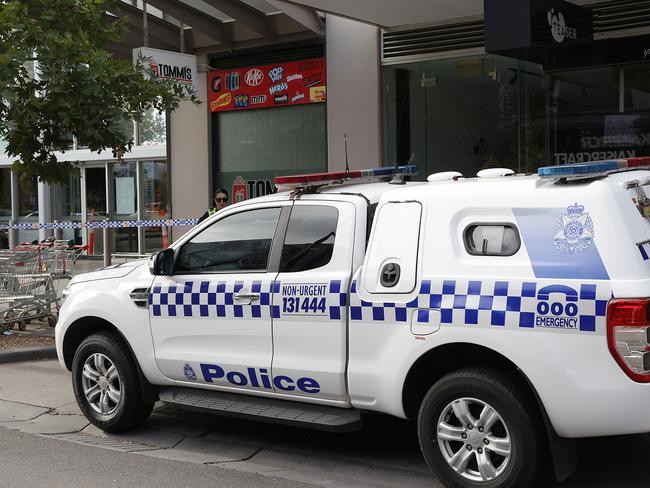 A fire was lit outside TommiÃs Gifts and Smoking Accessories tobacco store in Murnong St. Point Cook. Picture: Ian Currie