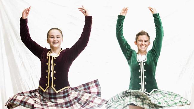 Nicole Cowling and Steffaney Treadwell pictured in 2015 before they took off to Scotland for the Highland Games and the Highland Dancing World Championships. Photo Adam Hourigan / The Daily Examiner. Picture: Adam Hourigan