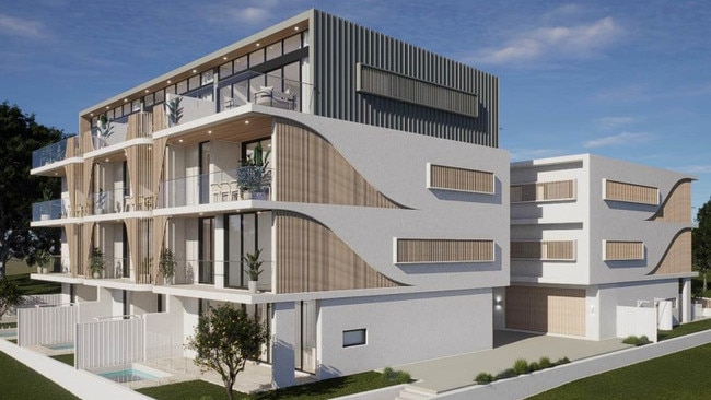 Renders of the proposed set of units for 17 and 19 Moffat St, Moffat Beach. Photo: DCM Building Design