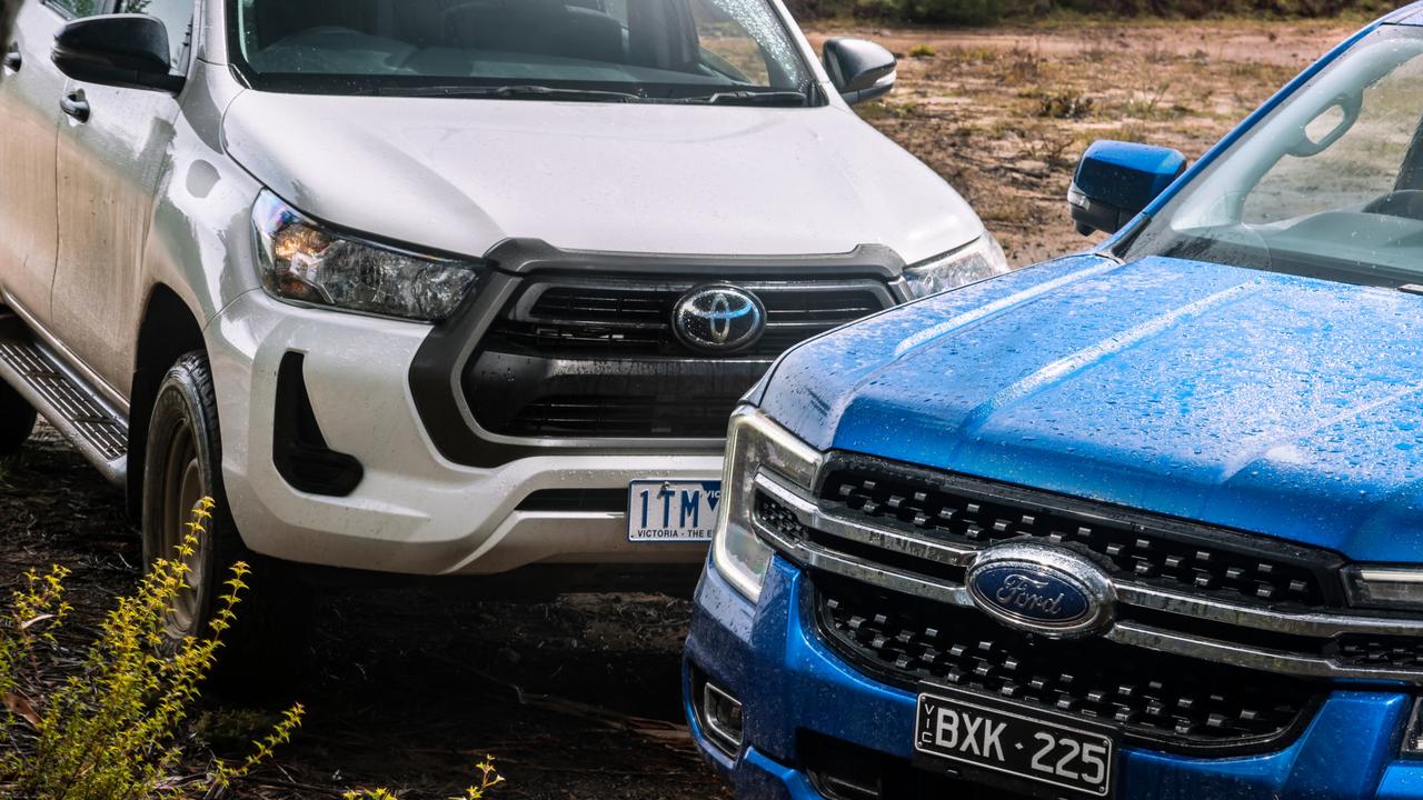 The Toyota HiLux and Ford Ranger will miss any CO2 target by a wide margin. Picture: Thomas Wielecki