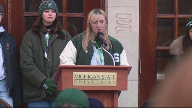 Emotional vigil held at Michigan State honoring victims of the mass shooting
