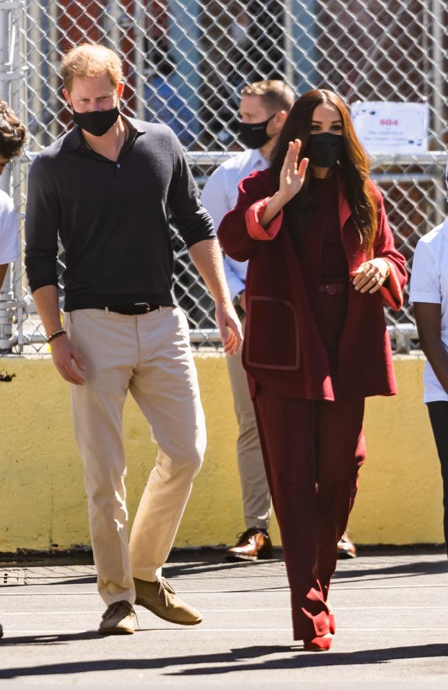 Prince Harry and Meghan Markle visited a primary school in Harlem as part of their official engagements in New York. Picture: Gotham/GC Images