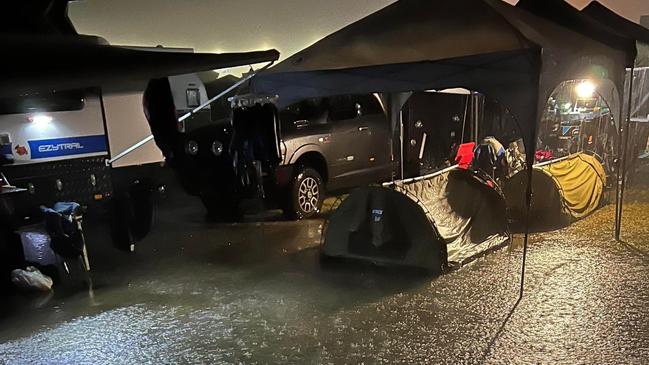 Tents were swamped at the CMC Festival campgrounds. Picture: Michelle Berardi.