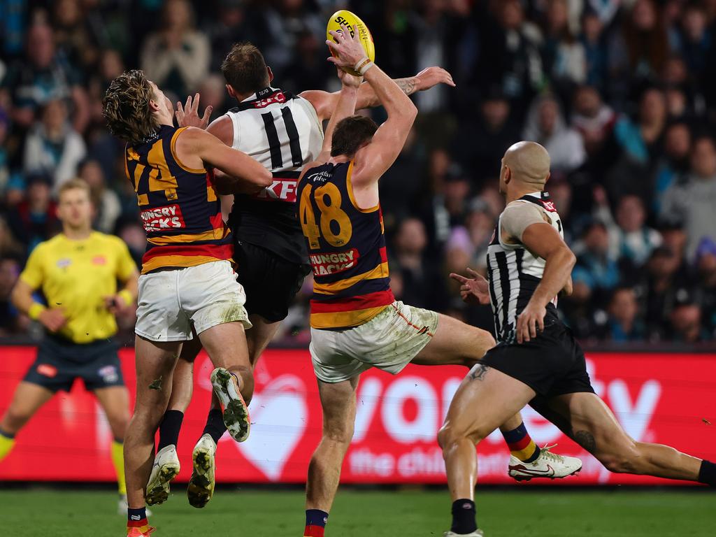 Keane‘s Showdown-saving mark. Picture: Getty Images