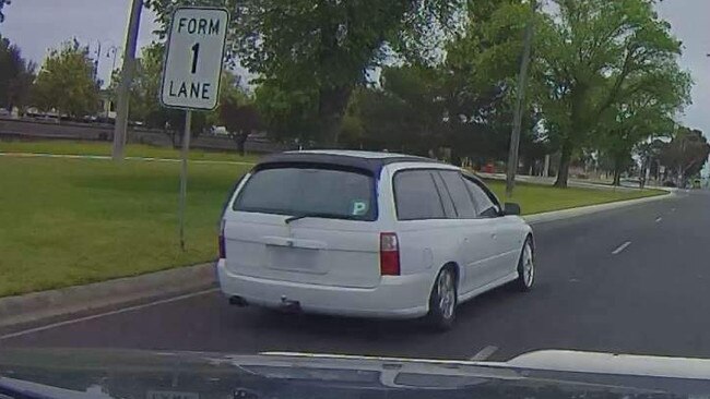 The P-plater was captured on Mr Maher’s dashcam footage. Picture: John Maher