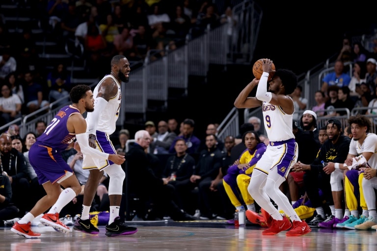 Family affair as LeBron, Bronny James make Lakers bow