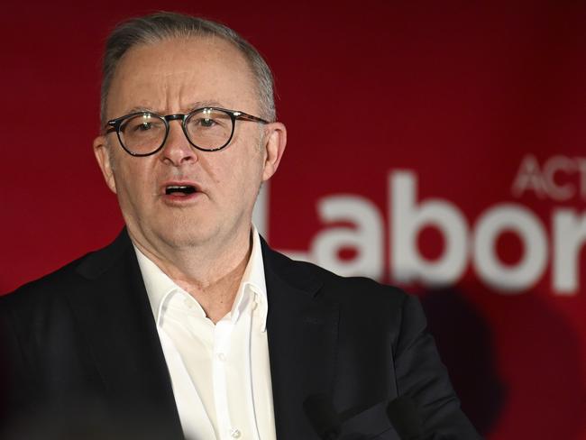 CANBERRA, Australia - NewsWire Photos - September 14, 2024: Prime Minister of Australia Anthony Albanese speaks at the ACT Labor Campaign launch in Canberra. Picture: NewsWire / Martin Ollman