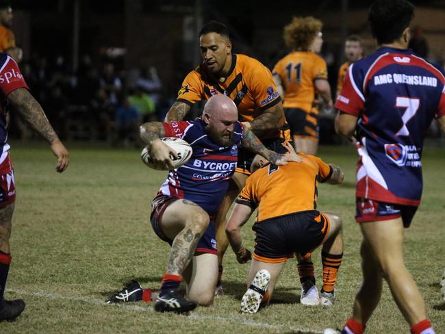 Israel Folau makes his Rugby League Gold Coast debut for Southport Tigers against defending champions Runaway Bay at Owen Park, Southport. Pic Mike Batterham