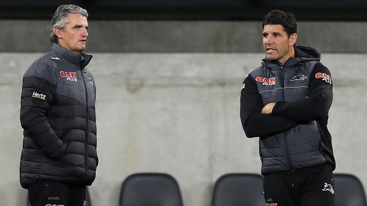 Ivan Cleary with Trent Barrett in 2020. Picture: Mark Kolbe/Getty Images