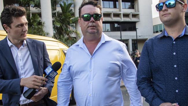 Witness Louis Bengoa leaves the inquest into the Alva Beach stabbing that left two dead on the fourth day at Cairns Court. Photo: Brian Cassey