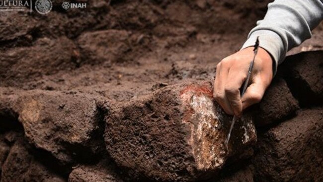 It was hidden inside the pyramid. Picture: National Institute of Anthropology and History