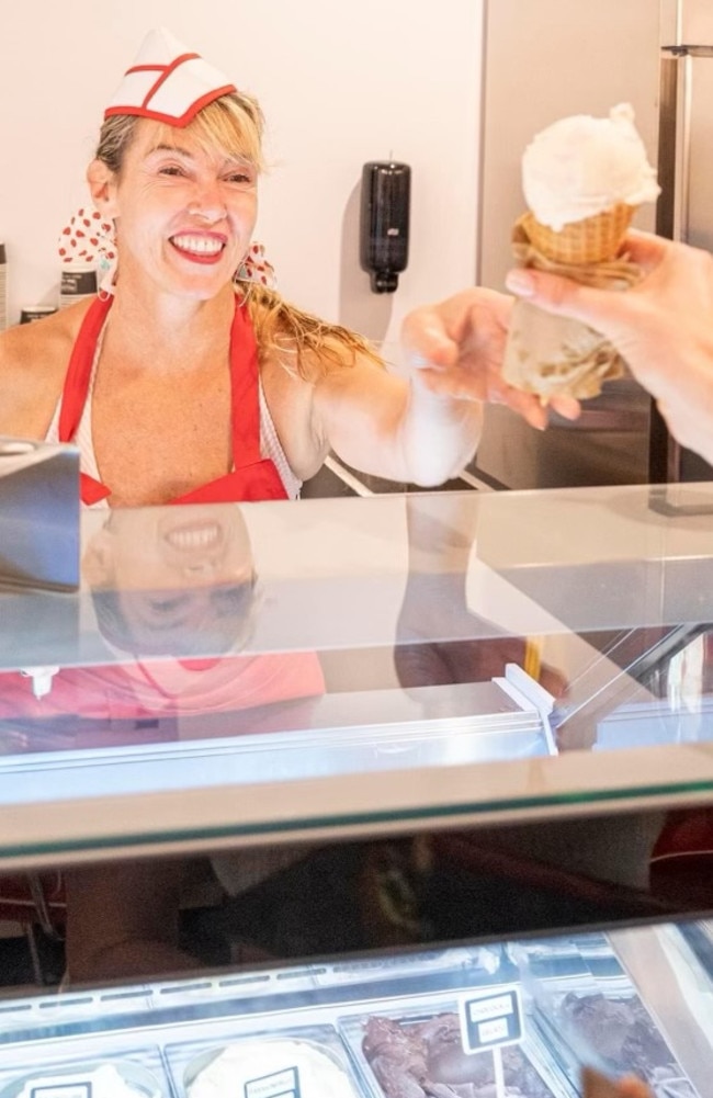 The Scoop 4567 owner Christine Logan opened her Noosa 1950s-themed ice cream shop in April.