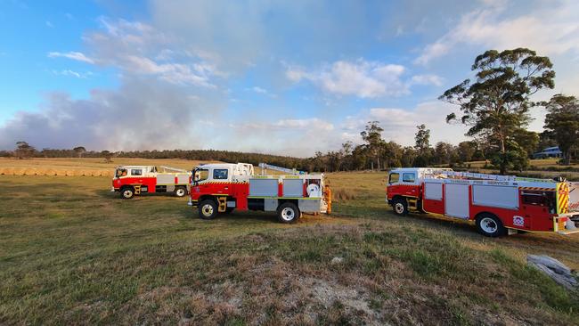 The Lebrina/Pipers Brook fire continues to grow as it enters its fourth day. Picture: Facebook/ Lilydale Fire Brigade