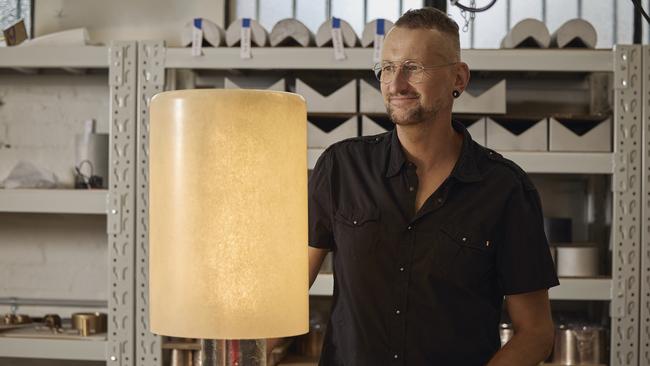 Volker Haug with one of his designs. Photo: Nichole Reed