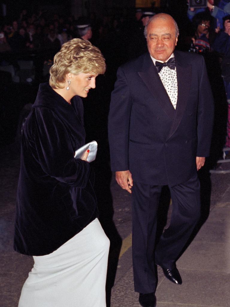 Mr Al Fayed with Princess Diana. Picture: Antony Jones/UK Press via Getty Images