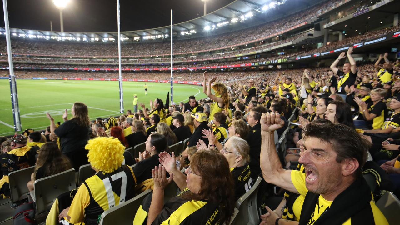 The MCG will allow a 50 per cent capacity crowd for Round 1. Picture : David Geraghty / The Australian.