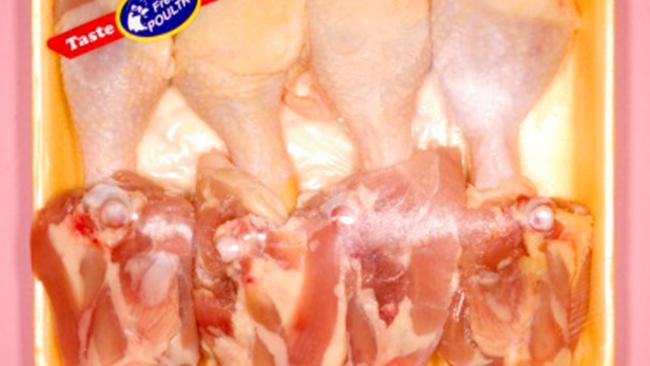 Fresh from the factory ... Packaged chicken drumsticks