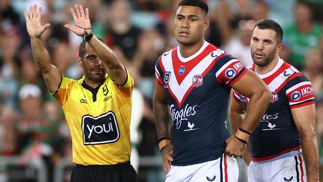 NRL head of football Graham Annesley concedes it’s a ‘fine line’ for time-pressured referees to determine if there is an act of foul play to activate the 18th man. Picture: Cameron Spencer/Getty Images