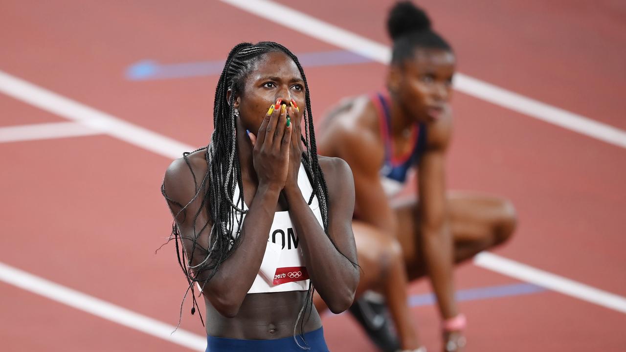 Christine Mboma è stata bandita dalla partecipazione alla finale dei 400 metri.  (Foto di Matthias Hengst/Getty Images)