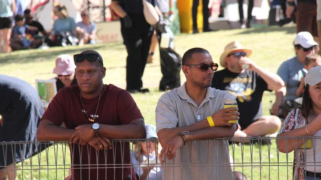 Punters from far and wide enjoying the Henley on Todd in Alice Springs, Saturday, August 17, 2024. Picture: Gera Kazakov