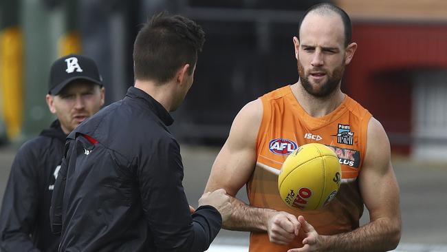 Port Adelaide defender Matthew Broadbent remains troubled by an ankle injury that wrecked the second half of his AFL season last year. Picture: Sarah Reed