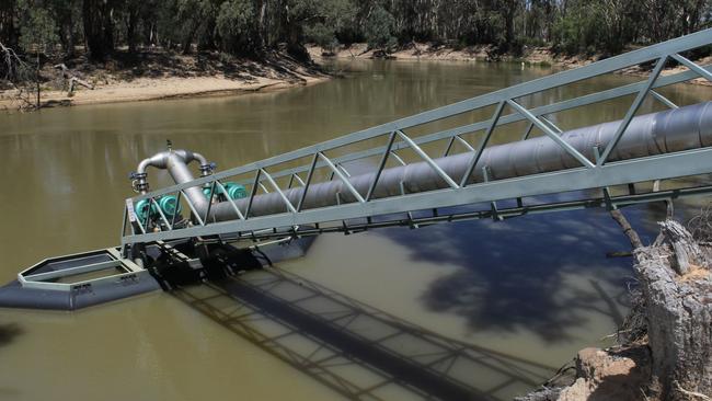 An irrigation pump in the Murray River.