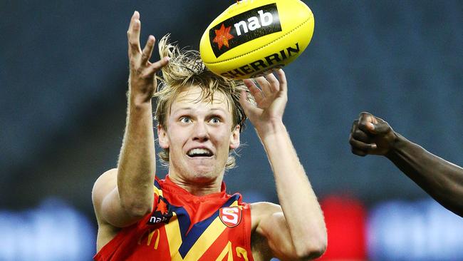 Jack Lukosius of South Australia marks the ball during the U18 AFL Championship match between Vic Metro and South Australia at Etihad StadiumPicture: Michael Dodge/Getty Images