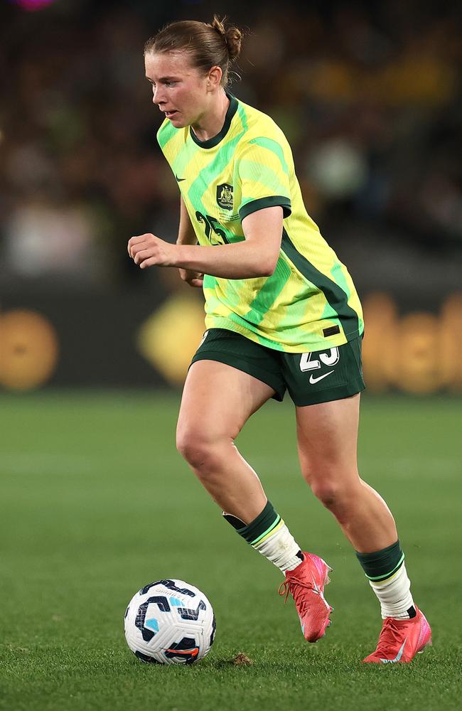 Kahli Johnson scored in her debut for the Matildas. Picture: Getty Images