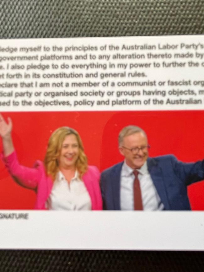 Queensland Labor's new membership card.