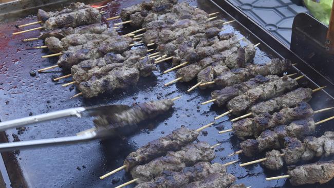 The grill was put to work all day.
