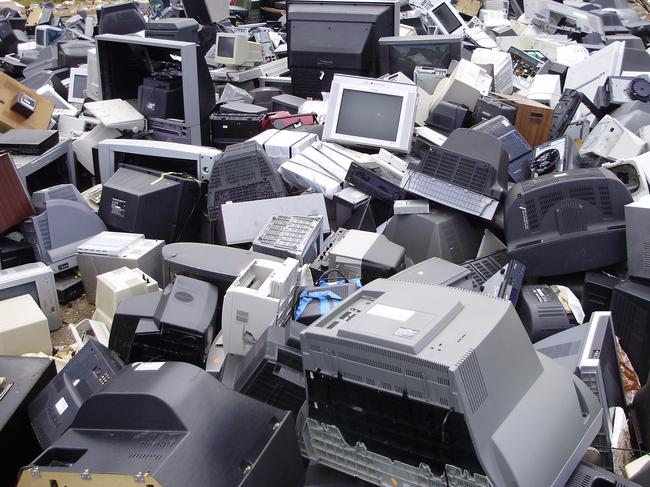 Part of the e-waste collection at the Kimbriki tip at Ingleside in 2010.