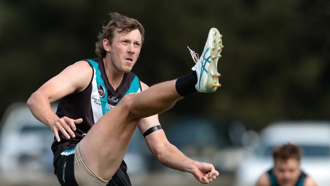 Cygnet captain Joseph Direen kicked 13 goals in the SFL Community League opening round match against Claremont. Picture: David Clark