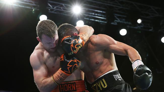 Jeff Horn vs. Tim Tszyu at Queensland Country Bank Stadium. Picture: Alix Sweeney