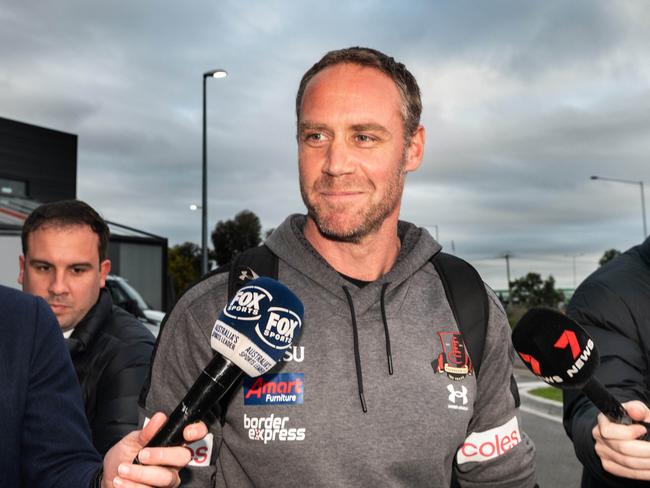 Essendon Turmoil after a huge loss on Sunday to Port Adelaide. Essendon coach Ben Rutten leave Essendon Football club after rumours he will be sacked. Picture: Tony Gough