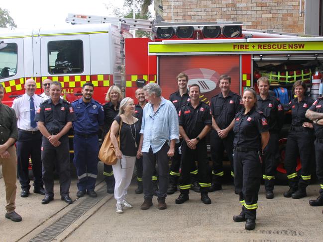 COMMUNITY FIRST RESPONDERS: Alstonville resident Greg Apps and his wife Robyn had a heartfelt catch up with the private citizens, paramedics and community first responders from Fire & Rescue who saved his life after he suffered a cardiac arrest on December 22, 2020. Photo: Alison Paterson