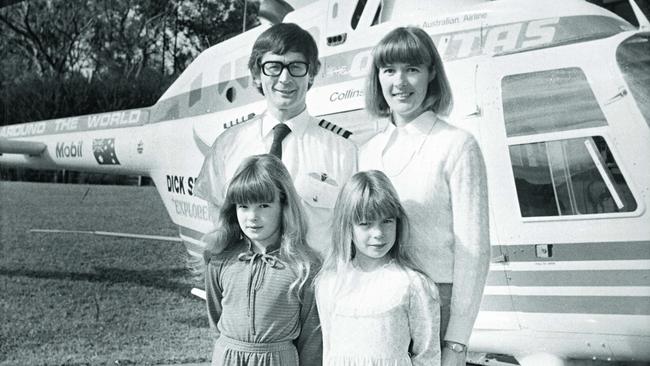 Dick Smith with wife Pip and daughters Hayley and Jenny in 1982. Picture: News